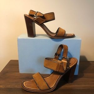 Prada brown suede heels sandals 39.5